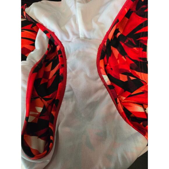 Speedo Red Black Lightly Padded One Piece Bathing Suit Women's 18 - Picture 3 of 4